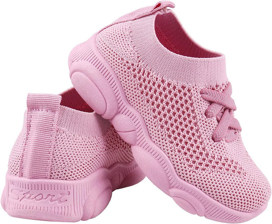 Toddler Baby Girls Boys Tennis White Walking Barefoot Slip on Shoes 18-24 Months Size 5 Wide Toe Box Summer Soft Sole Flexible Dinosaur Cheer Shoes Breathable Outdoor Soccer Rubber Sneakers