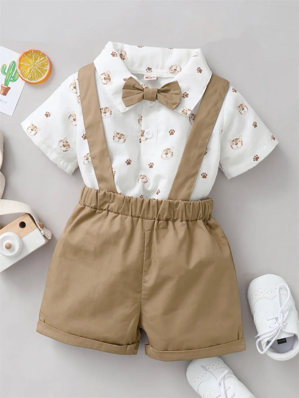 Little Roar – Tiger Print Birthday Outfit for Baby Boys